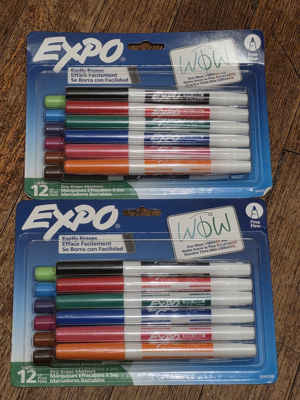 Fine Tip Dry Erase Marker Set - Assorted Colors (12 Pack)×2